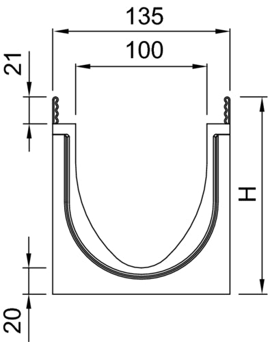ACO DRAIN® Multiline Seal in V100S Rinne – 1000×135×150 mm