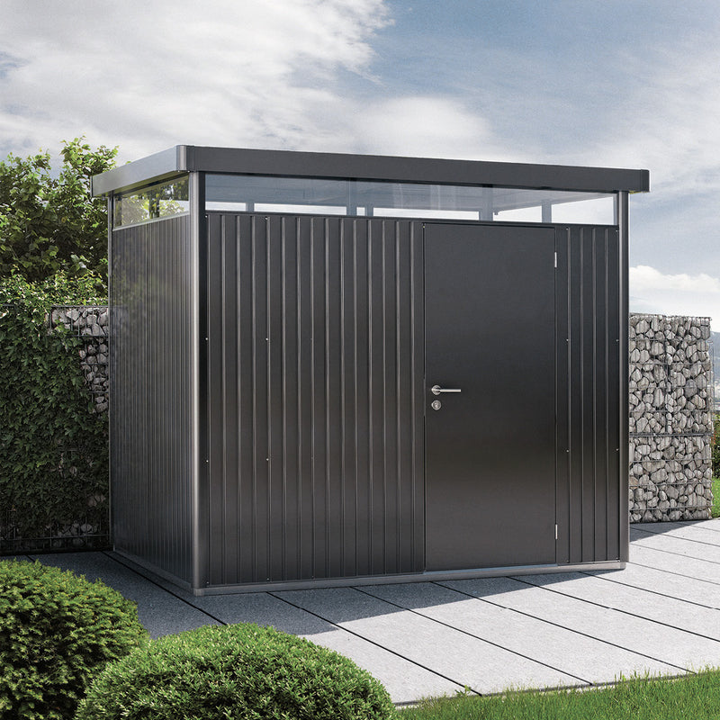 Biohort Gerätehaus HighLine H2 (275 × 195 × 222 cm) Dunkelgrau-metallic Standardtür