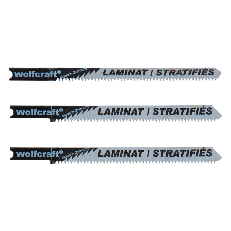 Wolfcraft Stichsägeblätter Laminat U-Schaft, 3-teilig, Nutzlänge 75 mm