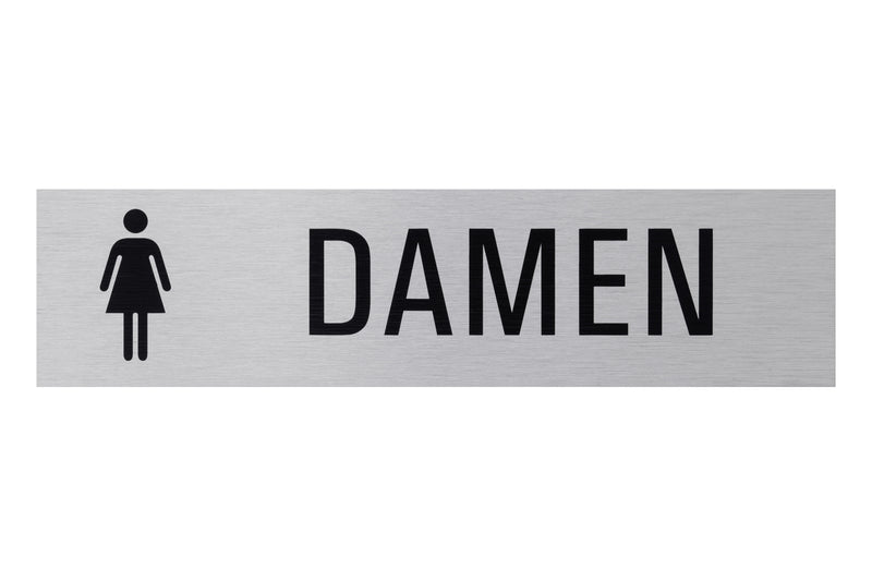 Conmetall Meister Hinweisschild „WC Damen“ silber, Alu/Edelstahl-Optik