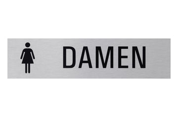 Conmetall Meister Hinweisschild „WC Damen“ silber, Alu/Edelstahl-Optik