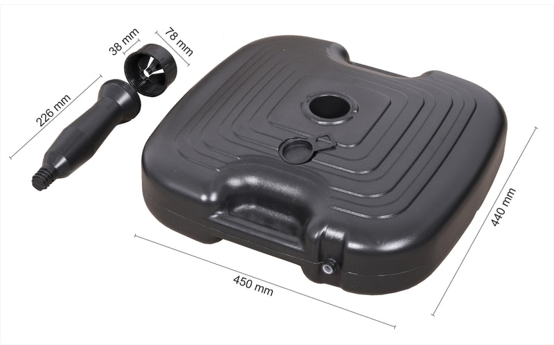 Schneider Xaver PE-Schirmständer anthrazit, halbrund, für Schirmstock 25–32 mm