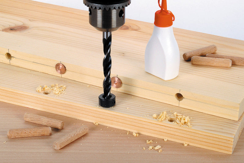 Wolfcraft Spiralbohrer mit Tiefenstop für Dübelbohren D 6–10 mm