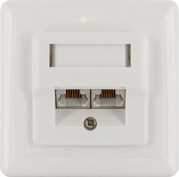 SCHWAIGER Netzwerkdose Cat6 UAE 8/8, 2-fach, weiß (Aufputz)