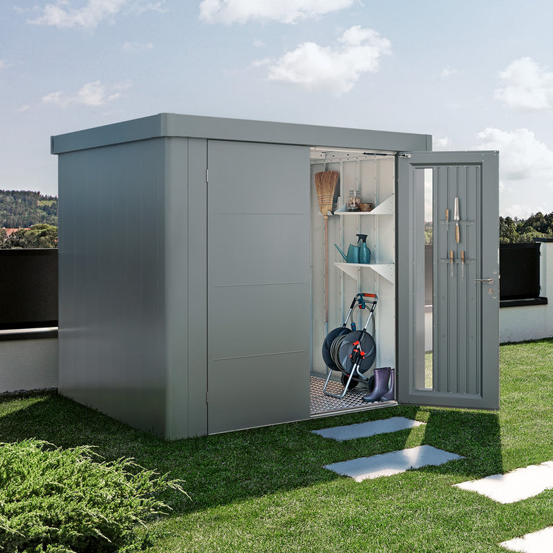 Biohort Gerätehaus Neo Gr. 2B (236 × 236 × 222 cm) Quarzgrau-metallic Doppeltür