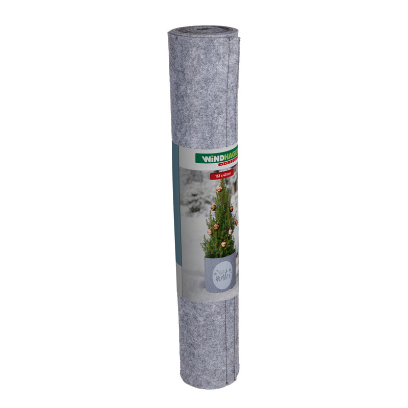 WINDHAGER Deko-Filz-Topfschutz Hello Winter L, grau/weiß