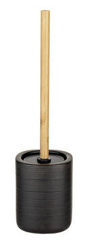 WENKO Zena WC-Bürstengarnitur aus Keramik, schwarz (H 38,5 cm, Ø 10 cm)