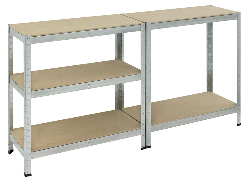 PRO-BAU-TEC Schwerlast-Steckregal, verzinkt, 180x90x40 cm mit 5 MDF-Böden