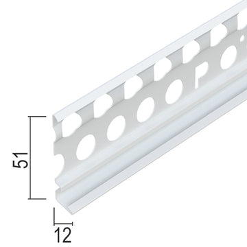 PROTEKTORWERK Sockelprofil Innen/Außen 9125, Alu, 12 mm, weiß grundiert, 3 m