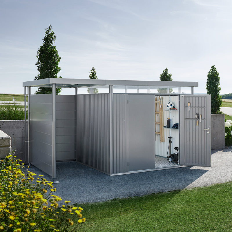 Biohort Gerätehaus HighLine H3 (275 × 235 × 222 cm) Quarzgrau-metallic Doppeltür
