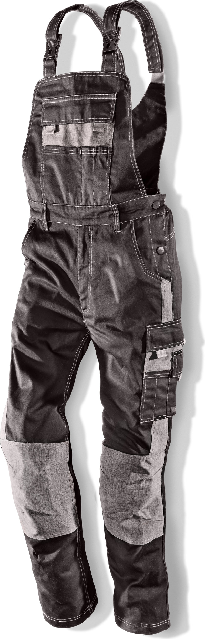 WILLAX Berufslatzhose NITRO schwarz/grau, mit Taschen und Zollstocktasche