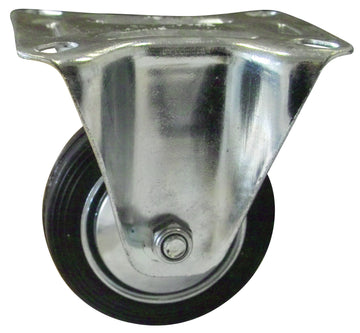 HSI Bockrolle verzinkt mit Vollgummilauffläche, Breite 80 mm