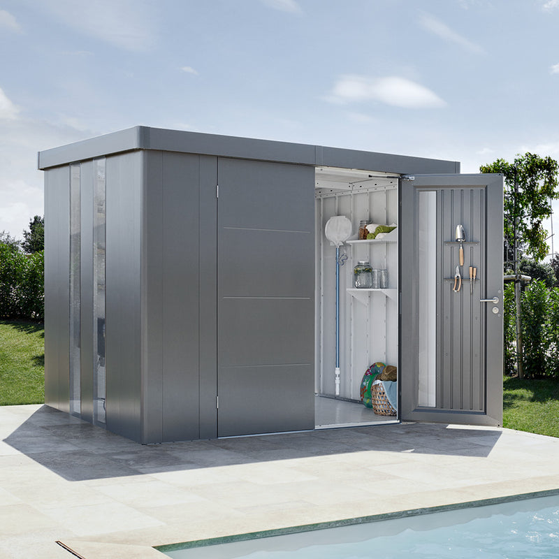 Biohort Gerätehaus Neo Gr. 2C (292 × 236 × 222 cm) Quarzgrau-metallic Doppeltür