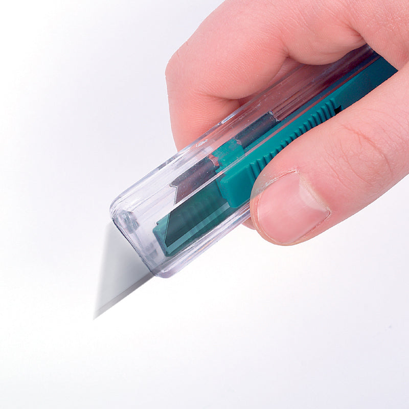 Wolfcraft Sicherheitsmesser aus Kunststoff mit einziehbarer Trapezklinge