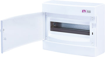 UNITEC AP-Kleinverteiler mit Tür, 12 Module, weiß IP40 (1-reihig)