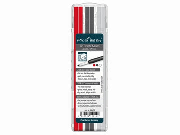 TRIUSO Ersatzminen Graphit/Weiß/Rot im Etui für BIG DRY Marker