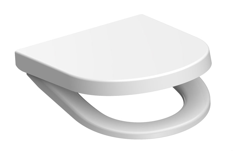 Schütte WC-Sitz Duroplast D-Form White mit Absenkautomatik, 360 x 465 mm