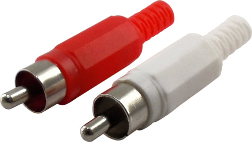 Schwaiger Cinchstecker Set weiß/rot, 2 Stück