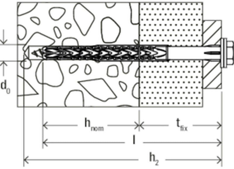 fischer Langschaftdübel K (Nylon, 4 Stück)