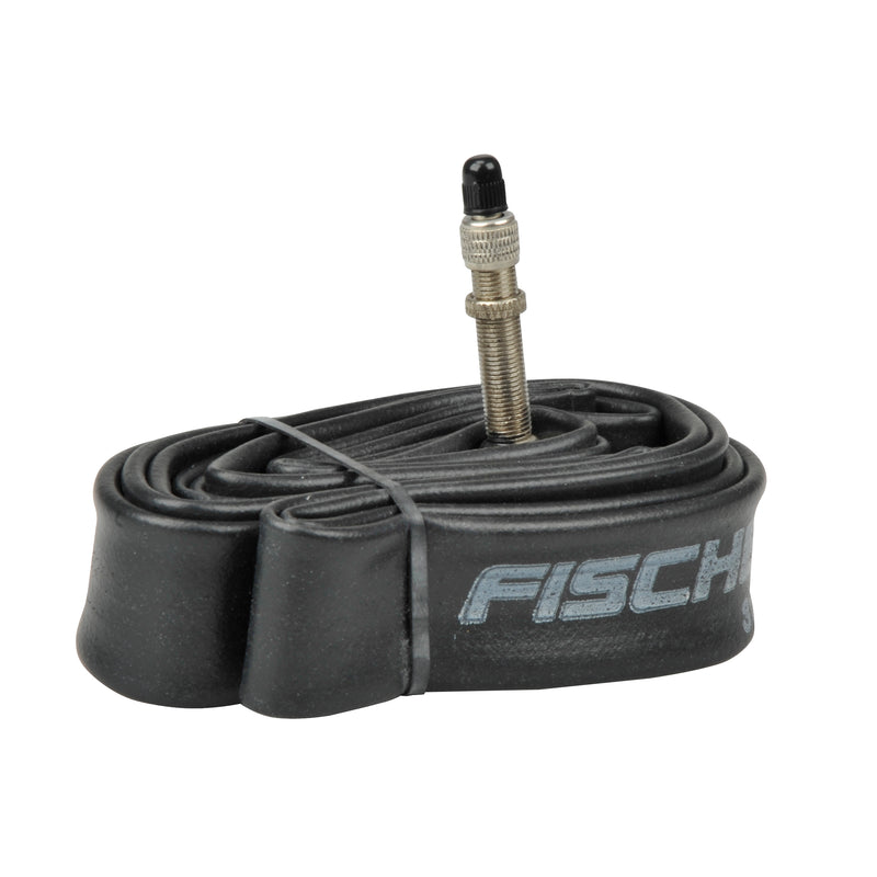 fischer Fahrradschlauch mit Dunlop-Ventil, schwarz, geschrumpft für 28"