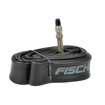 fischer Fahrradschlauch mit Dunlop-Ventil, schwarz, geschrumpft für 28"