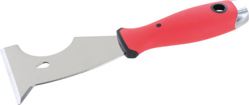 TRIUSO Multifunktionsspachtel 5 in 1 rot/schwarz, Edelstahl und 2K-Griff