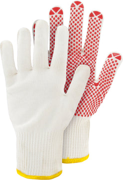TRIUSO Feinstrickhandschuhe weiß/rot mit Noppen