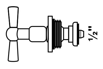 Schütte Knebel-Oberteil Zoll, verchromt (chrom)