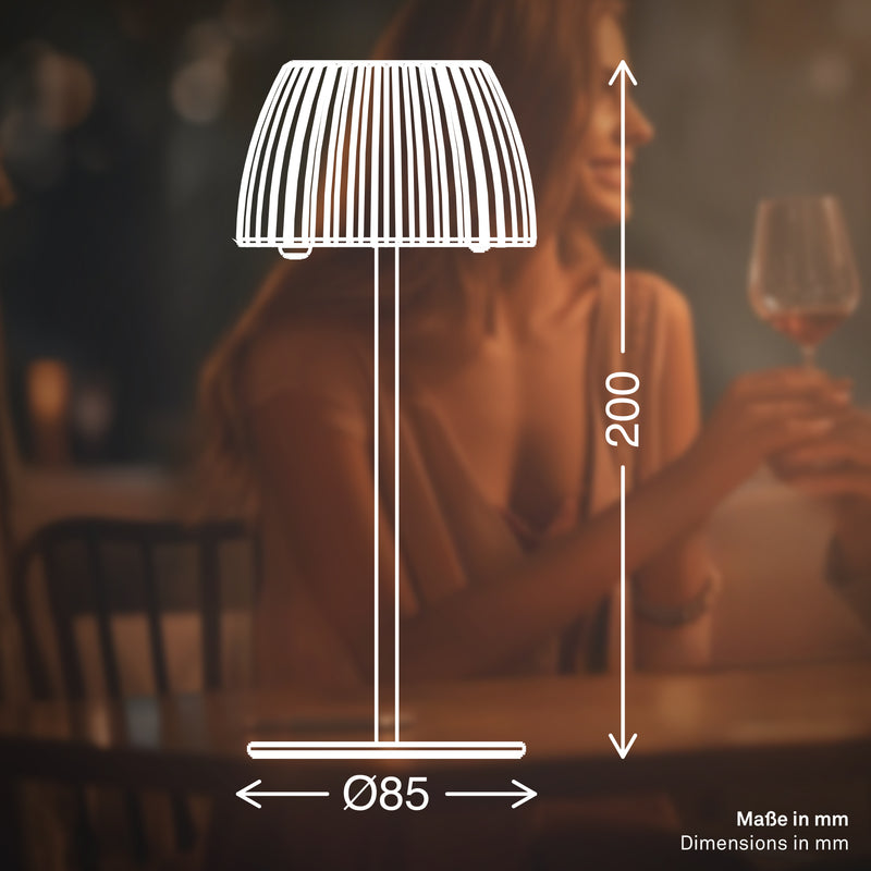 Briloner Leuchten Tischleuchte Mini Akku, grün, 2700K, IP44