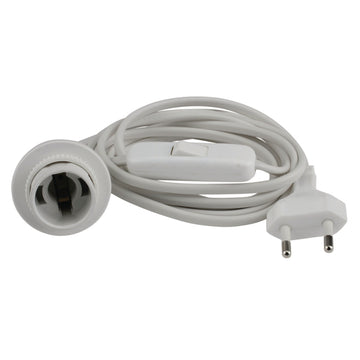 UNITEC Zuleitung Euro-Stecker/Fassung weiß 2 m, E14, inkl. Schraubringe