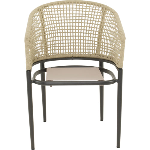 Lesli Living Kioto Stuhl in beige, Gartenstuhl mit Armlehne