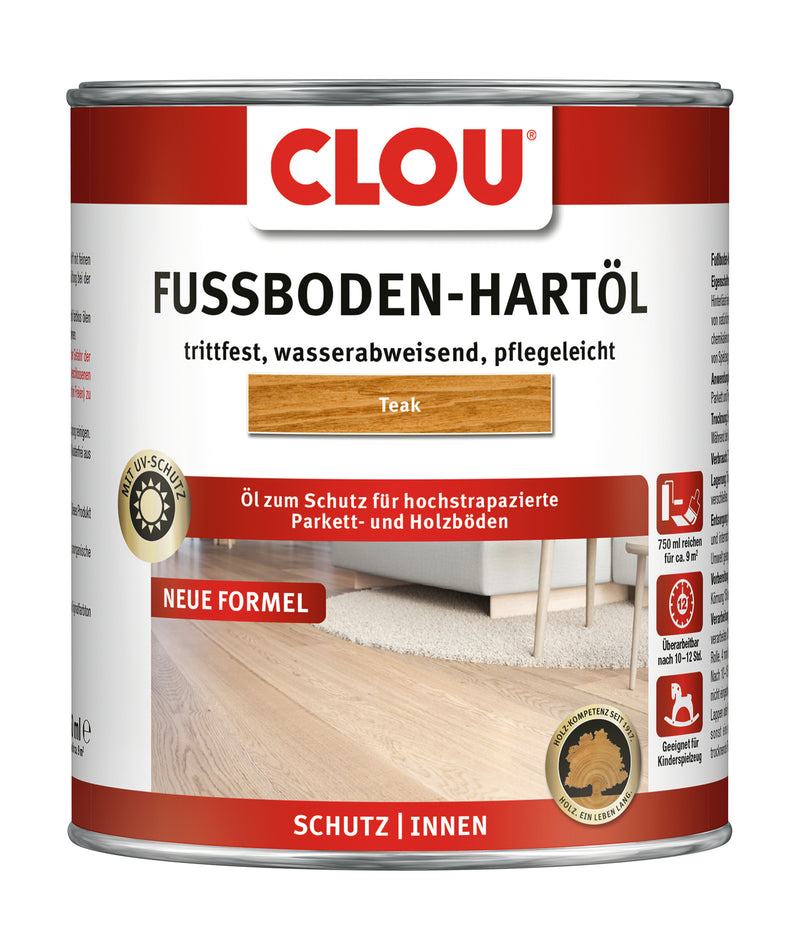 CLOU Fußboden-Hartöl teak, farblos, wasserabweisend für innen