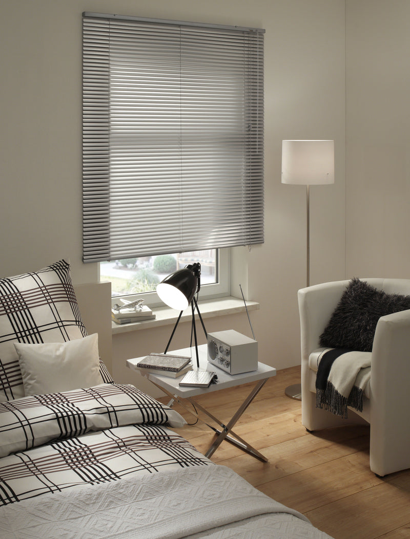 GARDINIA Jalousie Aluminium 25 mm silber, für Fenster 130x175 cm