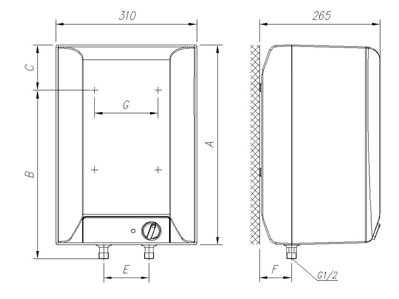 NEG Gorenje Übertischspeicher EKW10O, 10 L, elektronisch