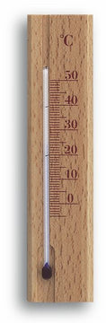 TFA Zimmerthermometer aus Buchenholz, analog innen