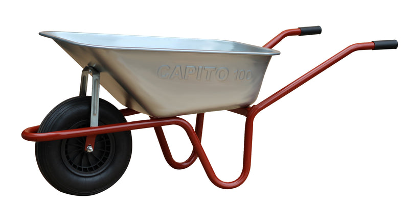 CAPITO Garten-Schubkarre korallenrot/silber Mulde Stahl, PP-Rad Ø400