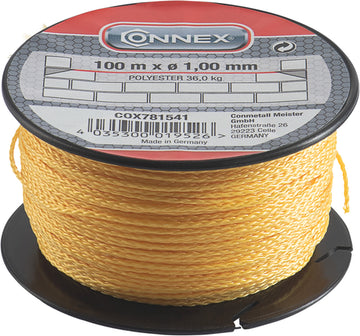 Conmetall Meister Maurerschnur PE 1,0 mm, gelb/grün, 100 m