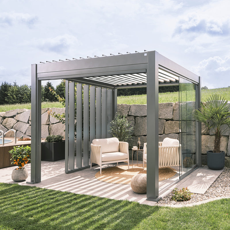 Biohort Pergola Gr. 3 × 3 (312 × 312 × 264 cm) Quarzgrau-metallic Quarzgrau-metallic