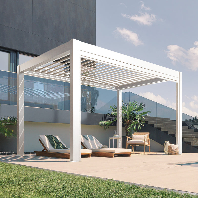 Biohort Pergola Gr. 4 × 3 (404,5 × 312 × 264 cm) Weiß Silber-metallic