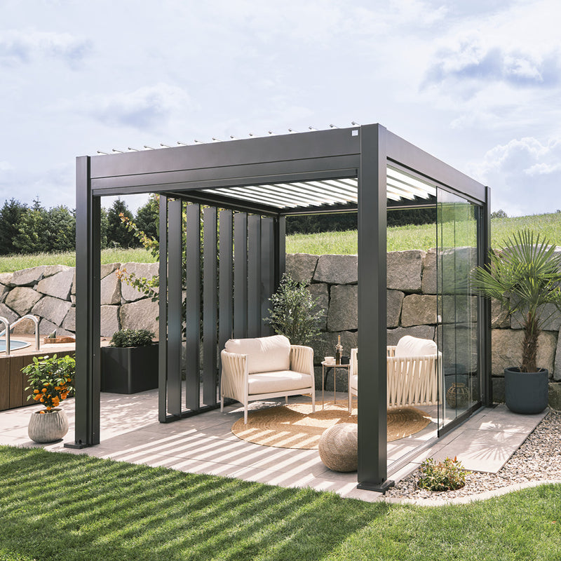 Biohort Pergola Gr. 3 × 3 (312 × 312 × 264 cm) Dunkelgrau-metallic Weiß