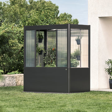 Biohort Gewächshaus-Aufsatz Florentina zu HochBeet Dunkelgrau-metallic