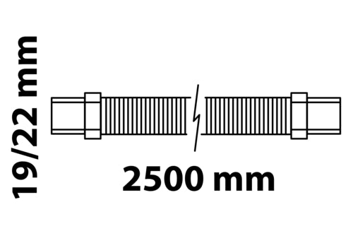 Schütte WAS Spiral-Ablaufschlauch 3/4" T, grau, mit Aufhängung