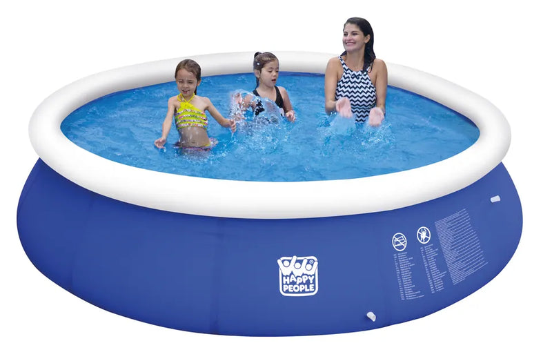 Happy People Quick-Up-Pool rund, Außen blau/weiß, 240 cm Ø und 63 cm Höhe