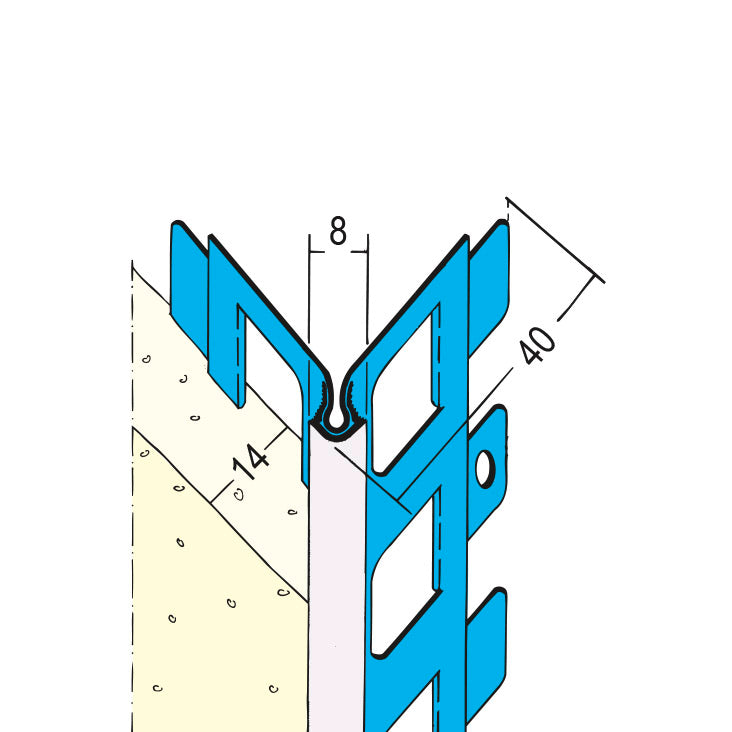 PROTEKTORWERK Kantenprofil 1013 für Nassputz 14 mm, verzinkt/weiß (2,5 m)