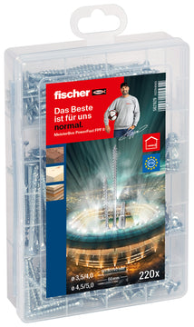 fischer Meisterbox PowerFast II SK Schrauben-Set 220-tlg., Stahl, blau verzinkt
