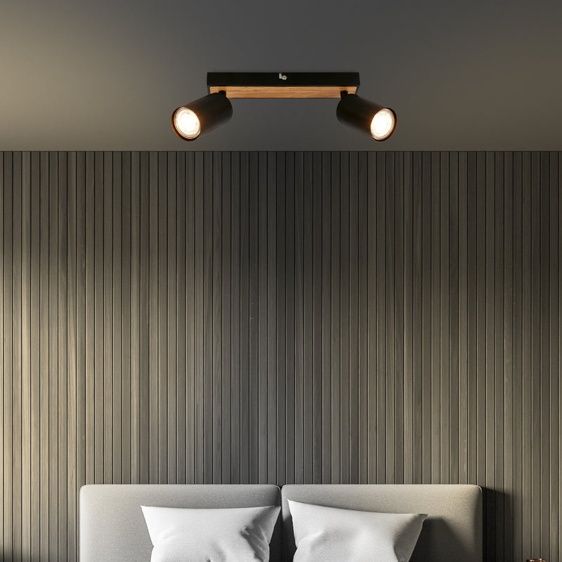 BRILONER Leuchten Spotleuchte 2xGU10 in black-wood