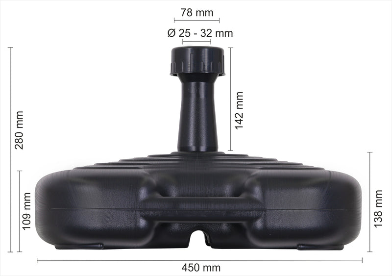 Schneider Xaver PE-Schirmständer anthrazit, halbrund, für Schirmstock 25–32 mm