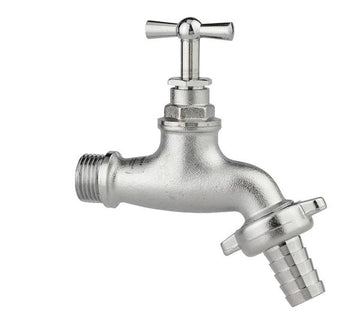Schütte Auslaufventil Messing chrom matt mit Knebelgriff, 1/2"