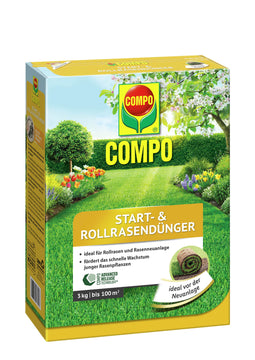 COMPO Start- und Rollrasendünger, organisch-mineralischer Feststoffdünger 3 kg