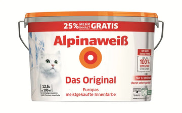 ALPINAweiß 10 L + 25% Gratis „Das Original Spritz-frei / PCR“